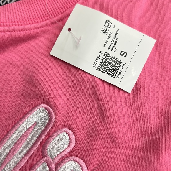 NWT Barbie Forever 21 Pink Cropped Sweatshirt - Picture 4 of 8
